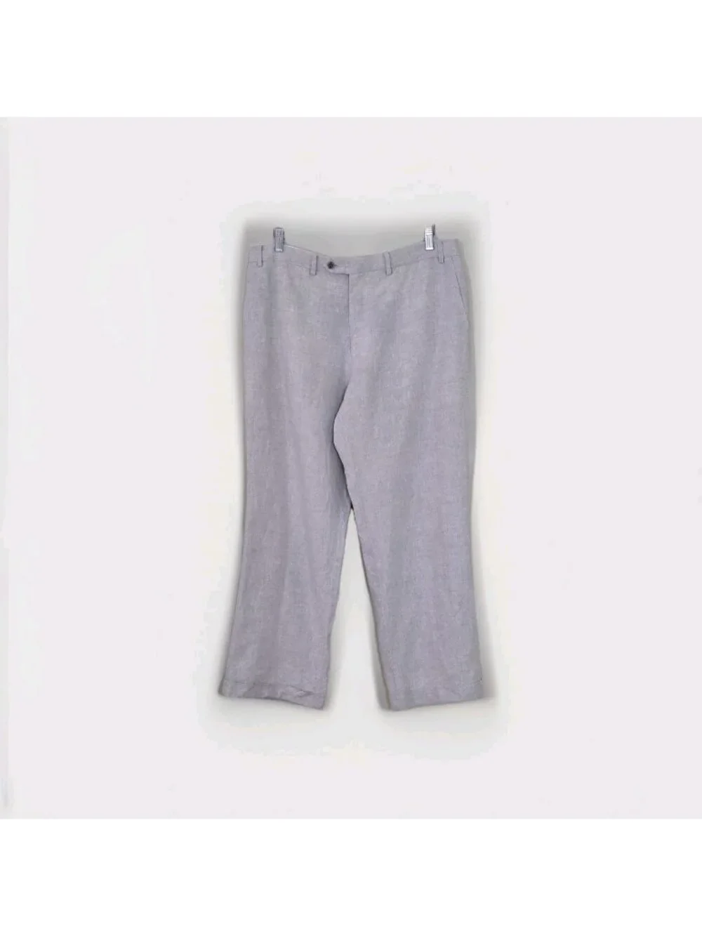 Calvin Klein Linen Pants Men 38 Regular Oatmeal Gray Straight Coastal Cruisewear